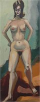 MID CENTURY MODERNISH NUDE PAINTING OF A WOMAN