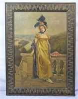 ANTIQUE PAINTING OF A VICTORIAN WOMAN