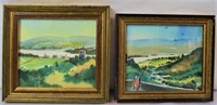 TWO MINIATURE WATERCOLOR PAINTINGS SIGNED FRAMED