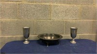 Brass bowl and wine cups
