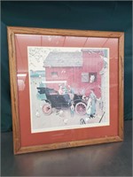 Framed Norman Rockwell Farm Art