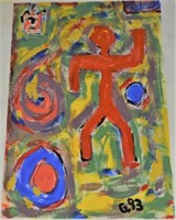 MODERN ABSTRACT OUTSIDER ART PAINTING