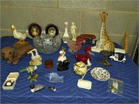 Assorted Decorations, Crystal Bowl, Figurines