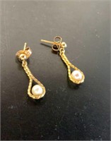14 KT Pearl Drop Earrings
