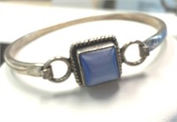 Sterling and Blue Moonstone Bracelet