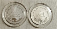 (2) Collector Sterling Silver Coins: 5.4-Ounces