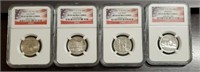 (4) U.S. Silver Quarters: PF69 Ultra Cameo