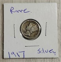 Rare 1917 Mercury Dime