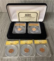 (5) ANACS MS 67 Pennies