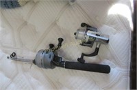 Telescoping fishing rod and 2 reels