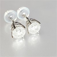 Certified 14K Diamond(1.02ct) Earrings
