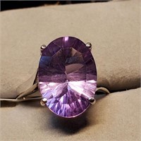 Certified 10K Natural Amthyst(8.75ct) Ring