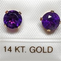 $160 14K Amethyst(1ct) Earrings
