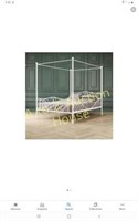 canopy metal bed twin size
