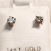 Certified 14K Diamond(0.4Ct, I1-I3, H-I) Earrings