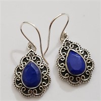 $80 Silver Sapphire Enhanced Earrings