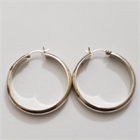 $50 Silver Large Hoop Earrings