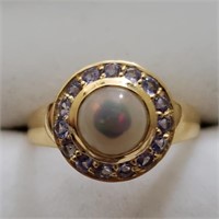 $100 Silver Opal And Tanzanite Ring