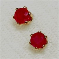 $160 Gold Filled Ruby(0.4ct) Earrings