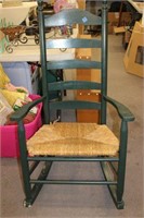 LADDERBACK ROCKING CHAIR WITH RUSH SEAT