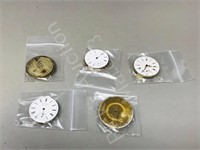 5 pocket watch movements - as is