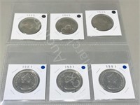 3 Church Hill & 3  Lady Diana coins