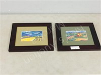 pair- framed prints, Edinga   11" x  13"