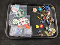 Tray With Political Buttons, Tie Tacks, Pins Plus