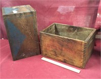 Two Old Advertising Wooden Crate Boxes