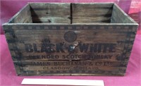 Old Black and White Blended Scotch Whiskey Crate