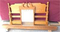 Vintage Kling Rock Maple Bed and Mirror