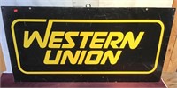 Metal Advertisement Sign, Western Union, Double