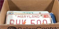 Large Box With Assortment Of License Plates