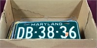 Large Box With Assortment Of License Plates