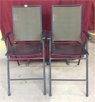 Set of Folding Tall Outdoor Patio Chairs