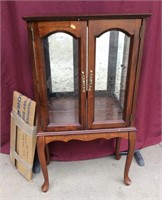 Small Cherry Queen Anne Style Curio Cabinet