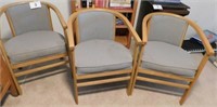 3 Johnston Tombigbee Furniture oak & upholstered