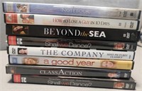 8 DVD movies, mostly romance / comedy