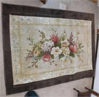 Floral rug, 46 x 30 - Brown rug, 39 x 52