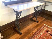 Cast Iron Marble Top Table