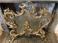 Curled Brass Fireplace Screen