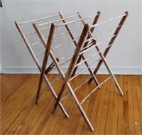 Folding 4-Bar Wooden Clothes Dryer Rack