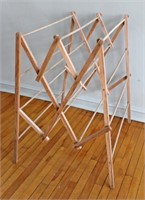 Folding 3-Bar Wooden Clothes Dryer Rack