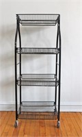 4-Shelf Rolling Wire Display Rack