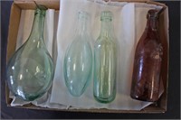 4 Green and Amber Bottles