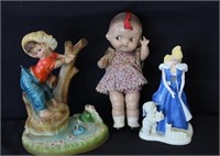 Kewpie Doll, Barbie, Fishing Boy Decoratives