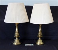 Pair of Brass-Colored Lamps