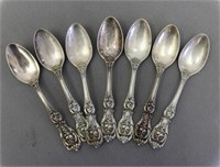 Seven Sterling Silver Teaspoons
