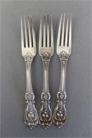 Three Sterling Silver Dinner Forks