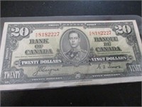 1937 BANK OF CANADA $20 BILL